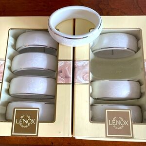 New 8 Lenox Opal Innocence Porcelain Napkin Rings Fancy Occasion